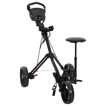 vidaXL Golf Trolley met Zitje Zwart 95 x 69 x 114 cm IJzer, Verzenden
