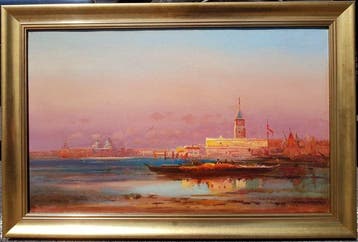 Henri Duvieux (1855-1920) - Venise, soleil couchant