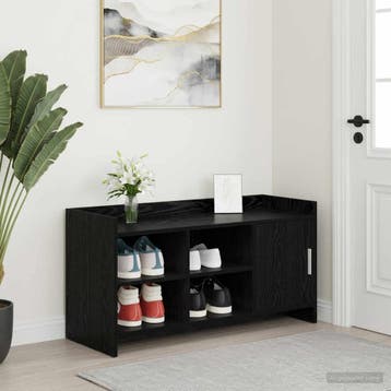 vidaXL Schoenenkast Zwart eiken 100 x 39,5 x 51 cm Bewerkt, Verzenden
