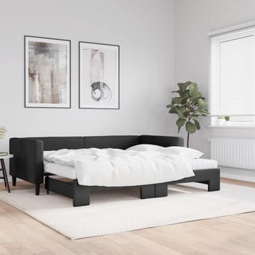 vidaXL Slaapbank met onderschuifbed en matrassen 90x200 cm, Verzenden