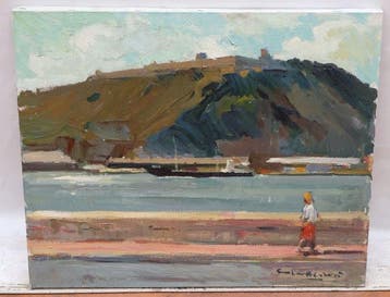 Antoni Sala Herrero (1927-2012) - Marina con Montjuich de