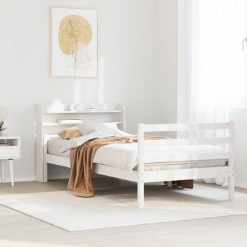 vidaXL Bedframe met hoofdeinde zonder matras 100x200 cm wit, Verzenden, Nieuw