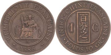1 Cent 1886, Franzoesisch Indochina, Verzenden