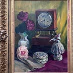 Ruth Veit-Moser (1894–1973) - Stillleben mit Tischuhr und, Antiek en Kunst