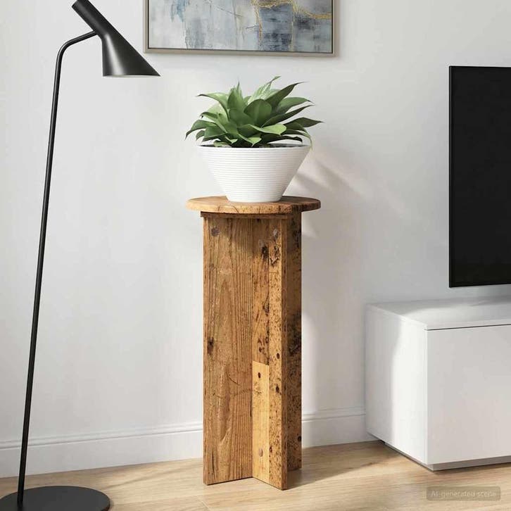vidaXL Plantenstand 2 pcs Oud hout 29,5 x 29,5 x 60 cm, Tuin en Terras, Bloembakken en Plantenbakken, Nieuw, Verzenden