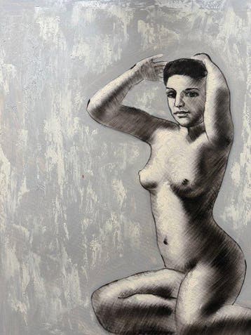 Carole Hermann (1958 - ) - Nu assis