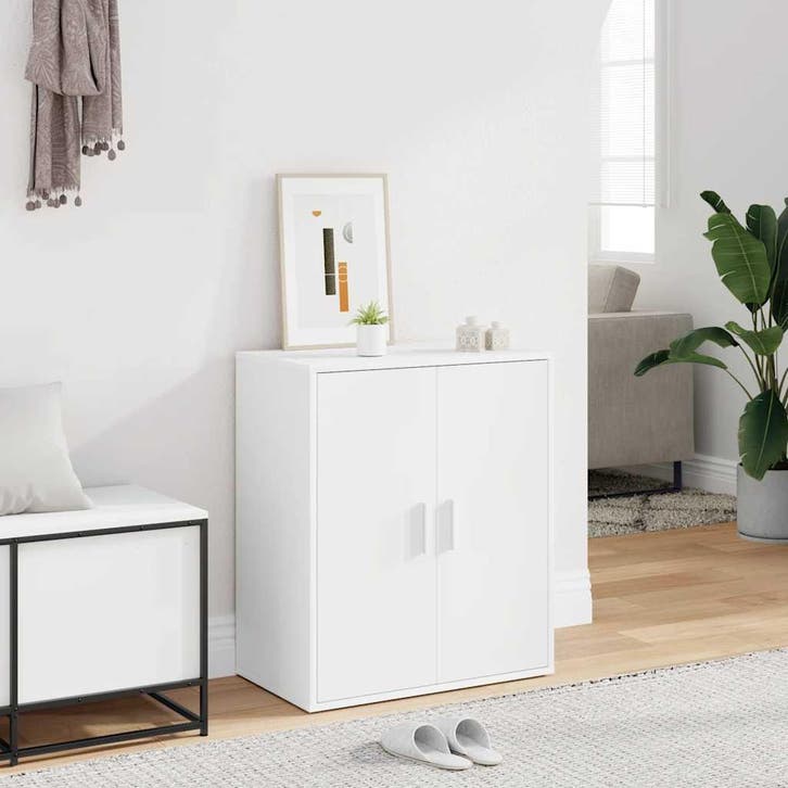 vidaXL Schoenenkast 60x35x70 cm bewerkt hout wit, Huis en Inrichting, Kasten | Schoenenkasten, Nieuw, Verzenden