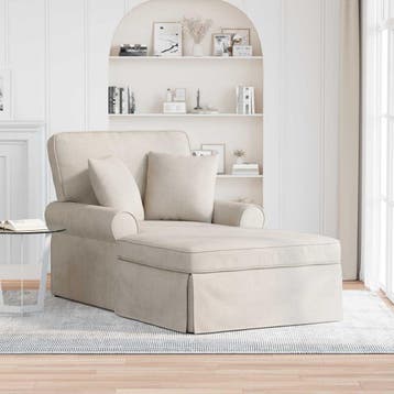 vidaXL Chaise Lounge met Rok Crèmekleurig 157 x 91 x 91 cm, Verzenden, Nieuw