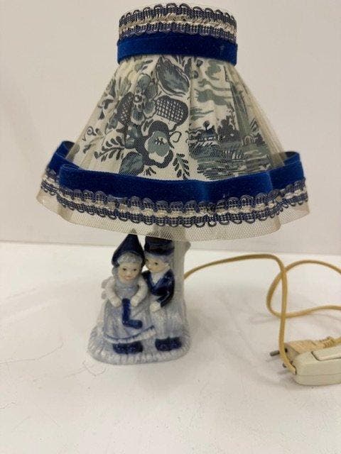 Delfts Blauw - Delfts blauwe - Lamp (4) - Fluweel - Delfts, Antiquités & Art, Curiosités & Brocante