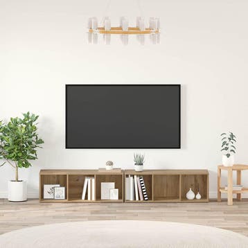 vidaXL Tv-meubelset 2 st Artisan Eiken Bewerkt hout, Verzenden