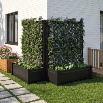 vidaXL Grote plantenbak met trellis 2 st PP Antraciet, Doe-het-zelf en Bouw, Verzenden