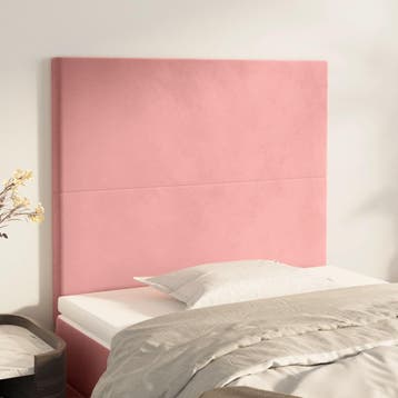 vidaXL Hoofdbord roze 100x5x118/128 cm fluweel, Verzenden, Nieuw