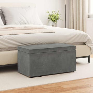 vidaXL Kruk Donkergrijs 81 x 41 x 40 cm Velvet en, Verzenden