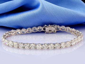 Bracelet - 14 carats Or blanc - 14.80ct. tw. Diamant, Handtassen en Accessoires