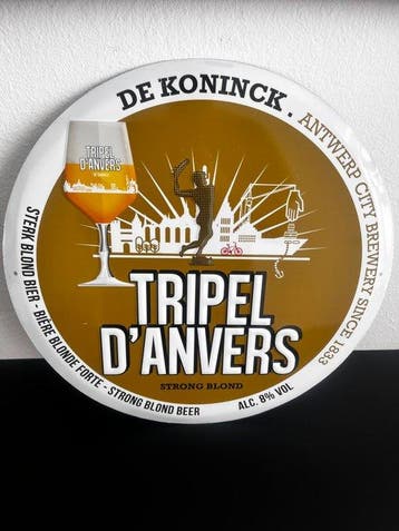 De Koninck Tripel d’Anvers – Rond metalen reclamebord –