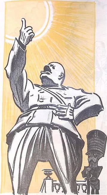 Mussolini eist zijn plaats onder de zon op spotprent, Verzenden