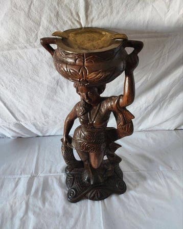 Asbak - Hout, Messing