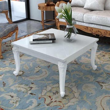vidaXL Salontafel 80x80x42 cm hoogglans wit, Verzenden, Nieuw