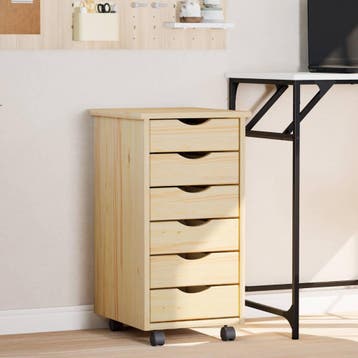 vidaXL Rolling Kabinet met Laden MOSS 34 x 39 x 65,5 cm, Verzenden, Nieuw