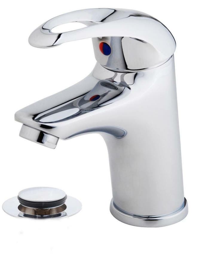 Sanifun wastafelmengkraan Litia Chroom + afvoerplug, Doe-het-zelf en Bouw, Sanitair, Kraan