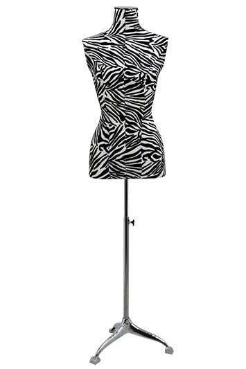 *TIP*  Buste vrouw zebraprint 3/4 model op poot BC956-105, Ophalen of Verzenden