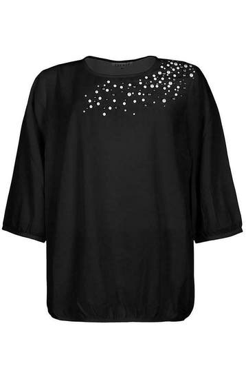 Shirt Zhenzi parel detail hals maat 50/52, Kleding | Dames, Verzenden, Nieuw
