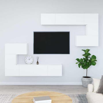 vidaXL Tv-wandmeubel bewerkt hout wit, Verzenden