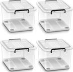 Opbergbox met deksel - Opbergdoos - 4x42L - Transparant - Ti, Verzenden