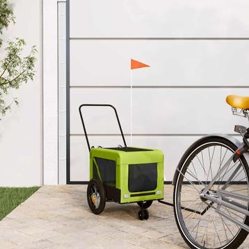 vidaXL Hondenfietstrailer oxford stof en ijzer groen en, Verzenden, Nieuw