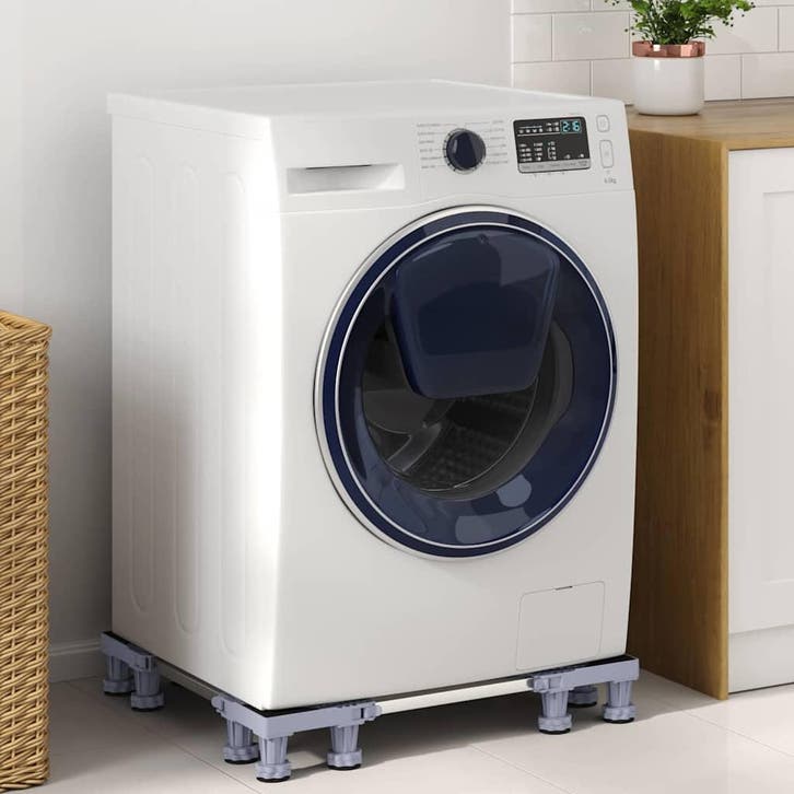 vidaXL Wasmachinebasis Grijs 67 x 67 x 12 cm Roestvrij staal, Electroménager, Lave-linge, Envoi