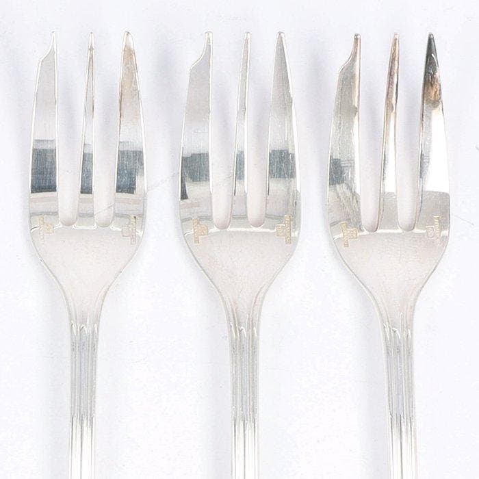 NO RESERVE - Christofle - Model: Albi - Taartvorken - Vork, Antiek en Kunst, Antiek | Meubels | Tafels