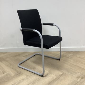 Dauphin vergaderstoel, zwart - chroom, Gebruikt, Zwart, Eén