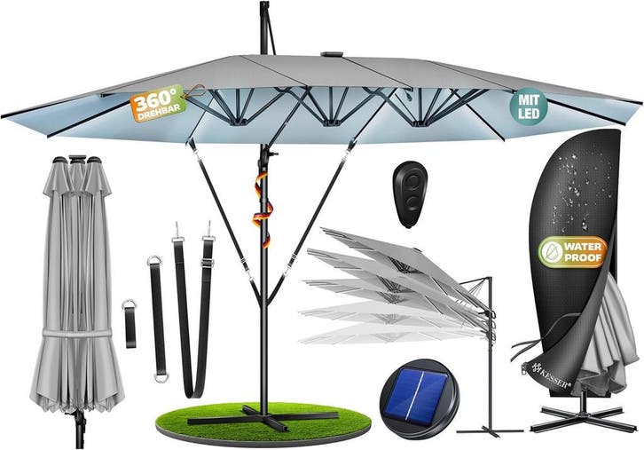 Zweefparasol - Tuinparasol - Parasol 460x270 cm - Met voet -, Tuin en Terras, Parasols, Nieuw, Verzenden