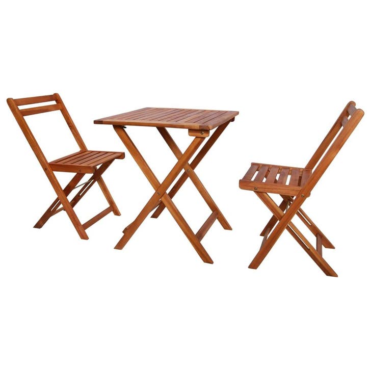 vidaXL 3-delige Bistroset inklapbaar massief acaciahout, Tuin en Terras, Tuinsets en Loungesets, Nieuw, Verzenden