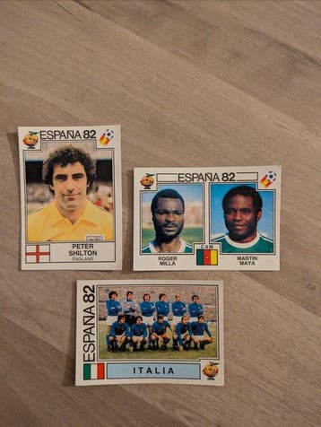 1982 Panini España 82 World Cup Roger Milla / Peter Shilton, Verzamelen, Nieuw