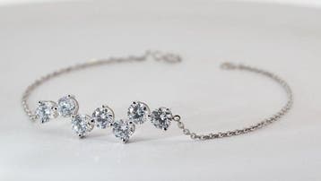 Zonder minimumprijs - Armband - 14 karaat Witgoud - 2.63ct.