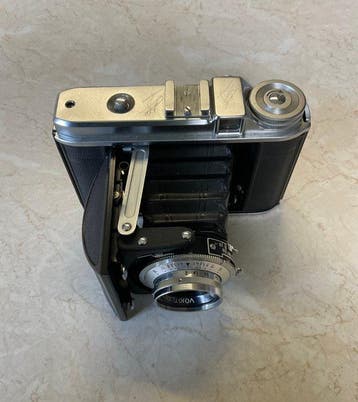 Voigtländer Perkeo I met Vaskar 4,5/80mm - 6×6 vouwcamera