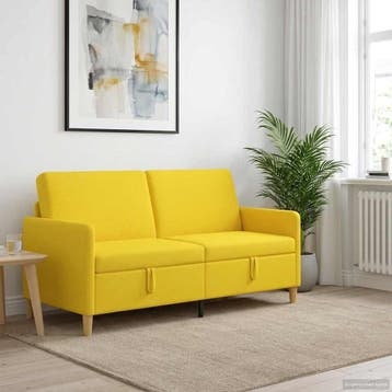 vidaXL Sofa met Opbergruimte Licht Geel 172 x 78 x 87 cm, Huis en Inrichting, Zetels | Zetels, Verzenden, Nieuw