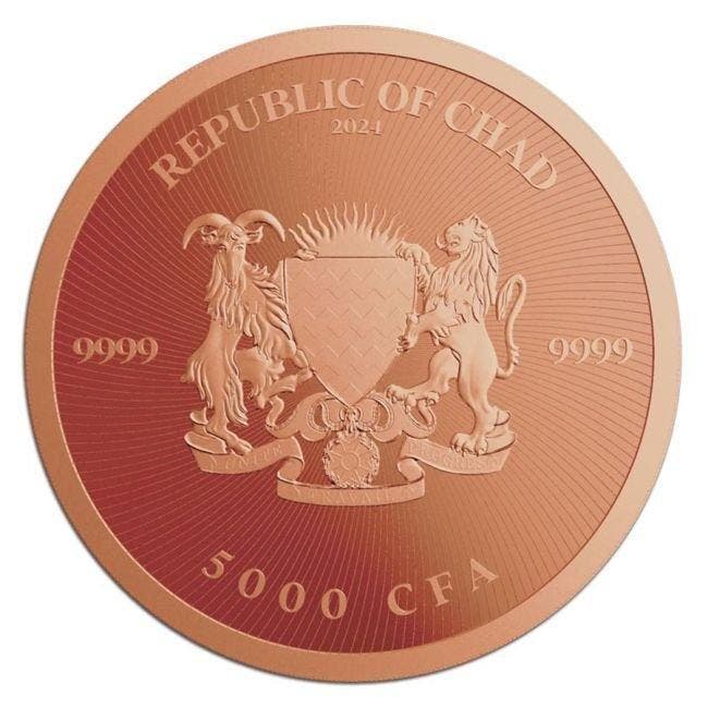 Tchad. 5000 Francs 2024 1 oz Chad Cannabis Amsterdam Red, Postzegels en Munten, Munten | Europa | Niet-Euromunten