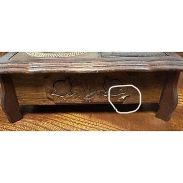 Antiek Japans Art Deco metalen rookkist - Metaal (legering)
