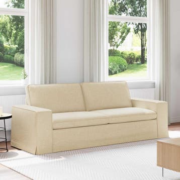 vidaXL bank / zetel Crème 222 x 80 x 82 cm Stof, Verzenden