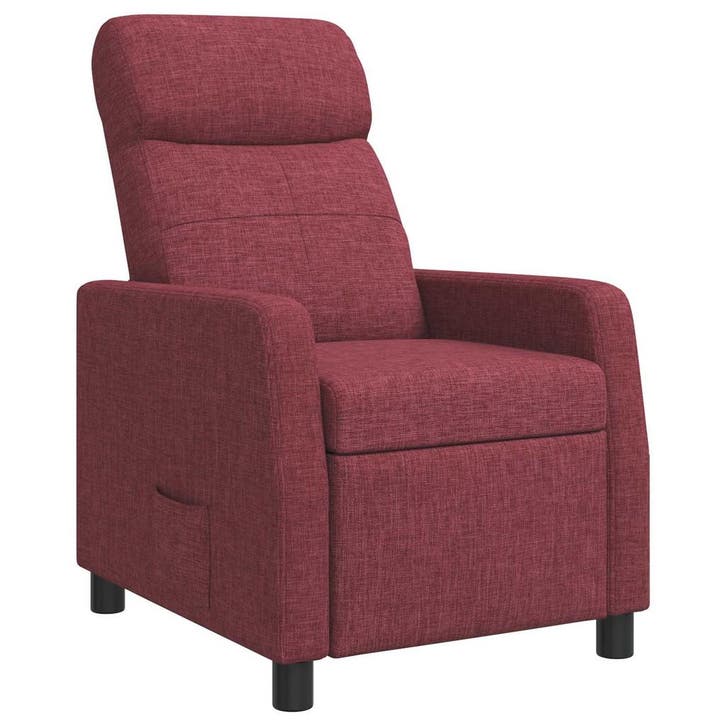 vidaXL Recliner Wijnrood Stof, Maison & Meubles, Fauteuils, Envoi