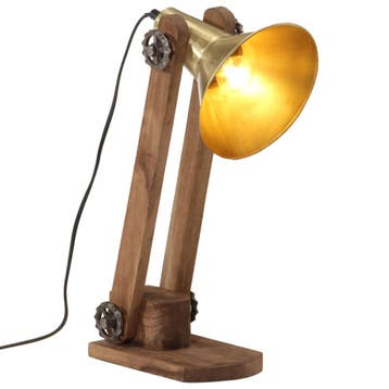 vidaXL Bureaulamp 25 W E27 23x13x52 cm antiek messing, Verzenden, Nieuw