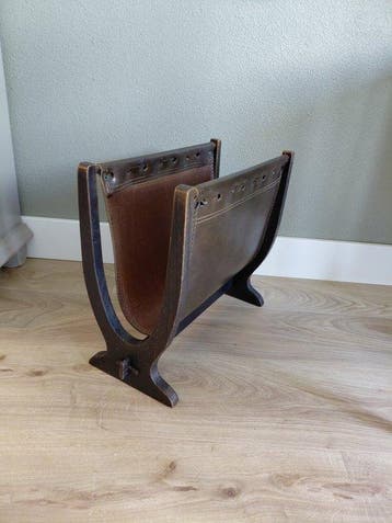 Tijdschriftenhouder - Eik - Vintage