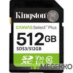 Kingston SD Canvas Select Plus Gen3 512GB, Verzenden
