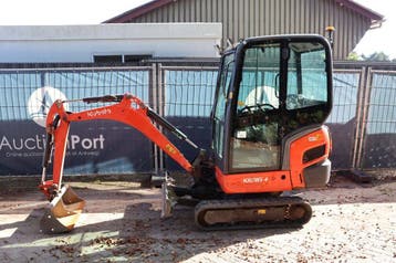 Veiling: Minigraver Kubota KX016-4 Diesel 9.6kW 2016, Ophalen
