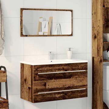 vidaXL Badkamer wastafelkast oud hout 80x38,5x48 cm bewerkt, Verzenden, Nieuw