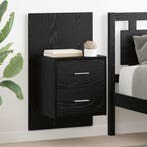 vidaXL Wandkastje voor Bed 2 pcs Zwart Eiken 48,5 x 32,5 x, Verzenden, Nieuw
