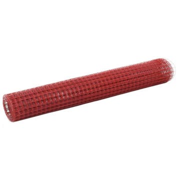vidaXL Kippengaas 25x1 m staal met PVC coating rood, Verzenden, Nieuw