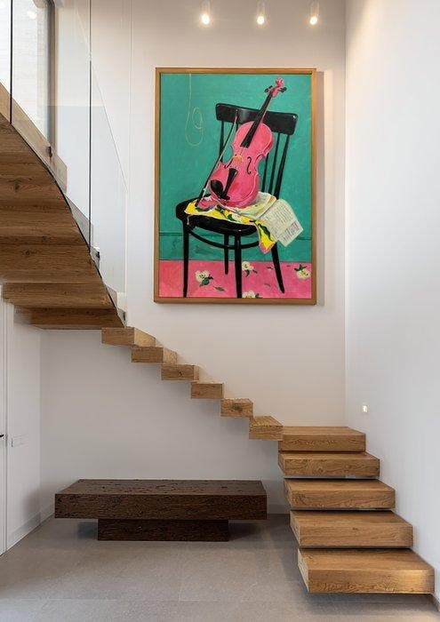 E. García - Violín rosa XL (no reserve), Antiek en Kunst, Kunst | Schilderijen | Modern